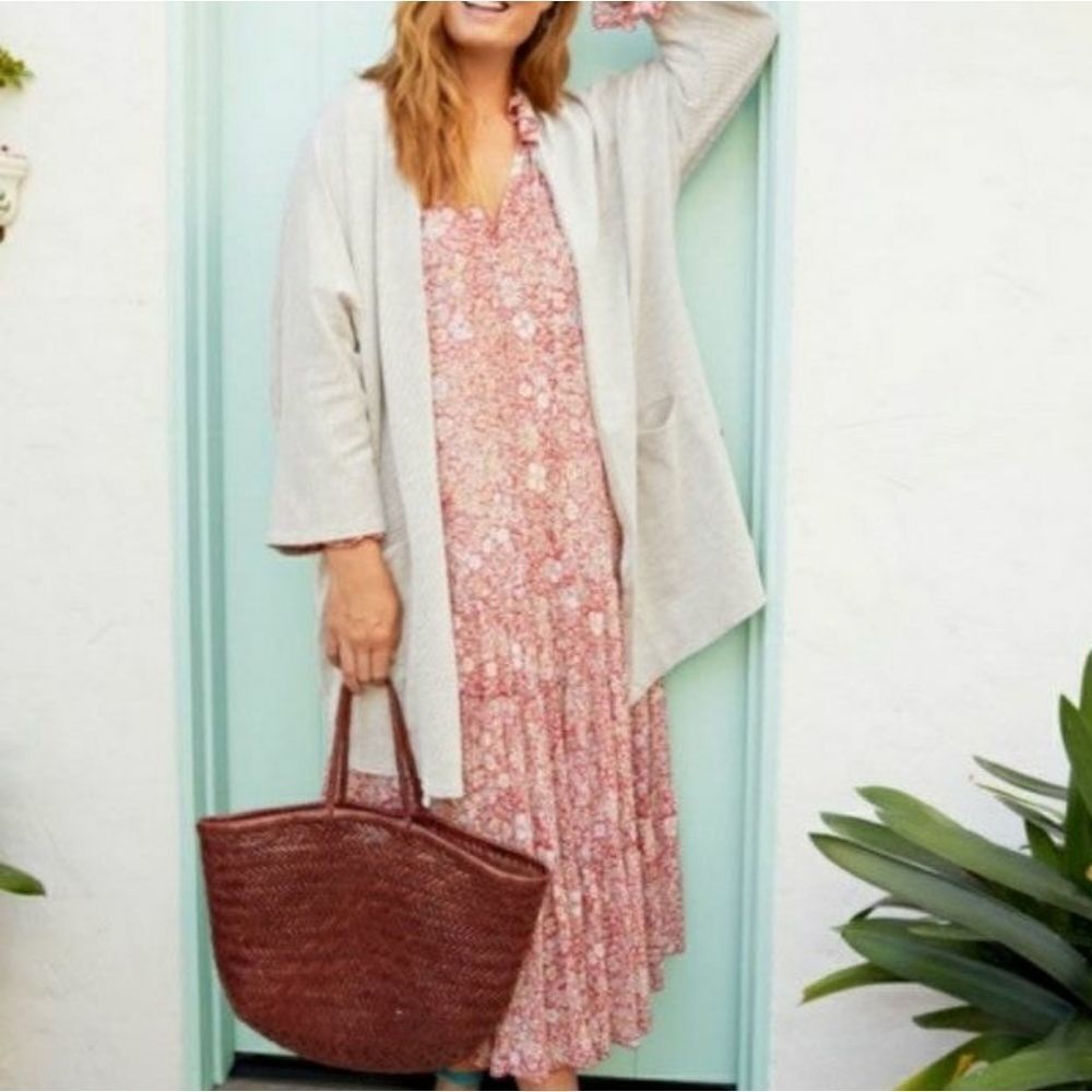 NWT DONNI Textured Ribbed Sandwash Cardigan